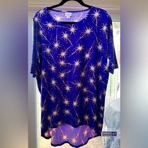 LuLaRoe Beautiful Navy Burst Irma Size XS NWT